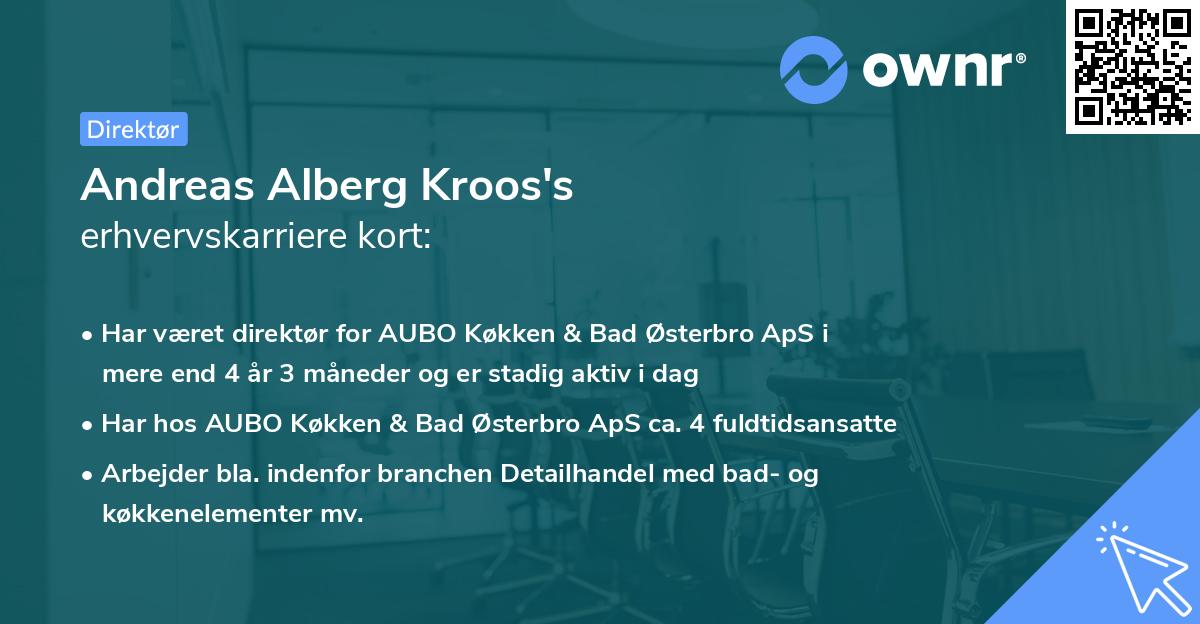 Andreas Alberg Kroos's erhvervskarriere kort