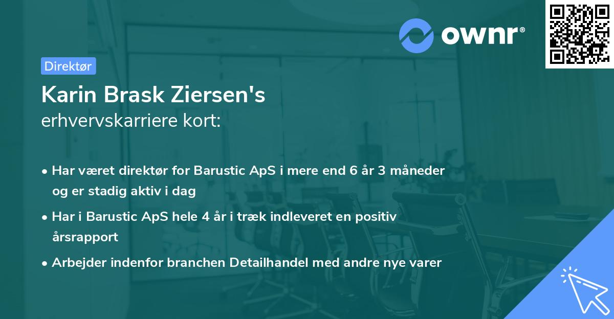 Karin Brask Ziersen's erhvervskarriere kort