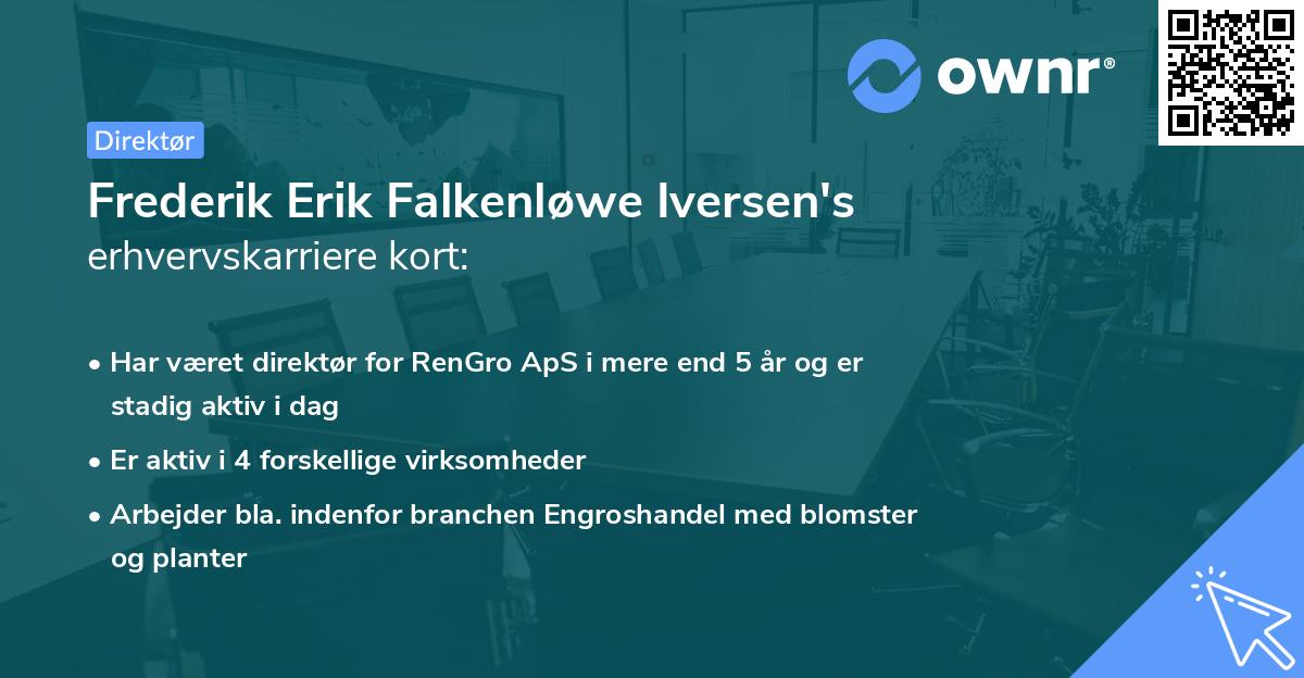 Frederik Erik Falkenløwe Iversen's erhvervskarriere kort