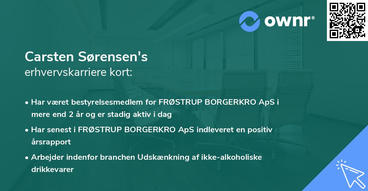 Carsten Sørensen's erhvervskarriere kort