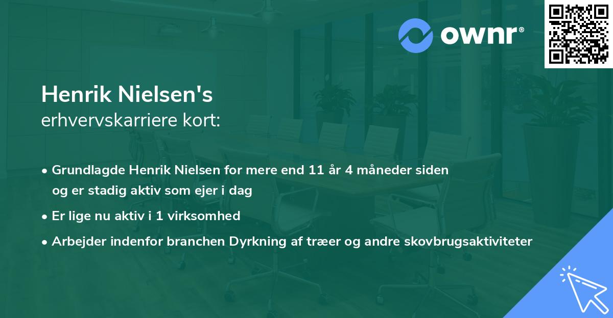 Henrik Nielsen's erhvervskarriere kort