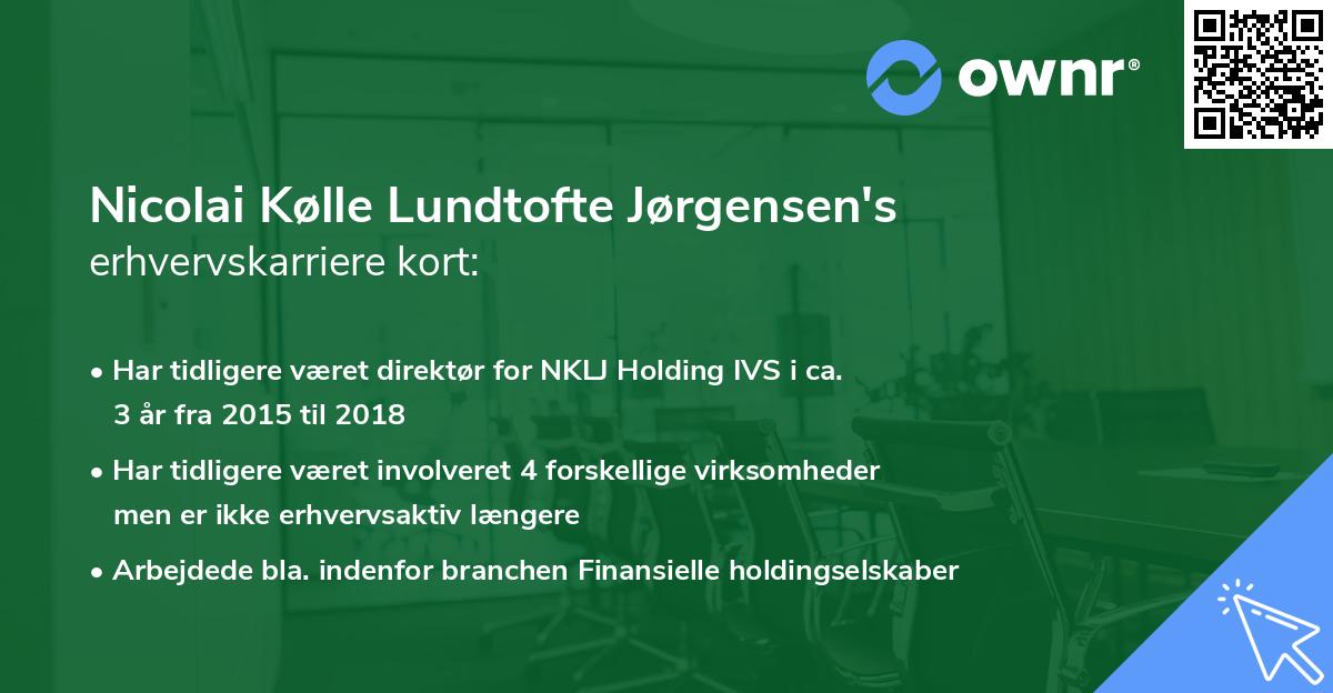Nicolai Kølle Lundtofte Jørgensen's erhvervskarriere kort
