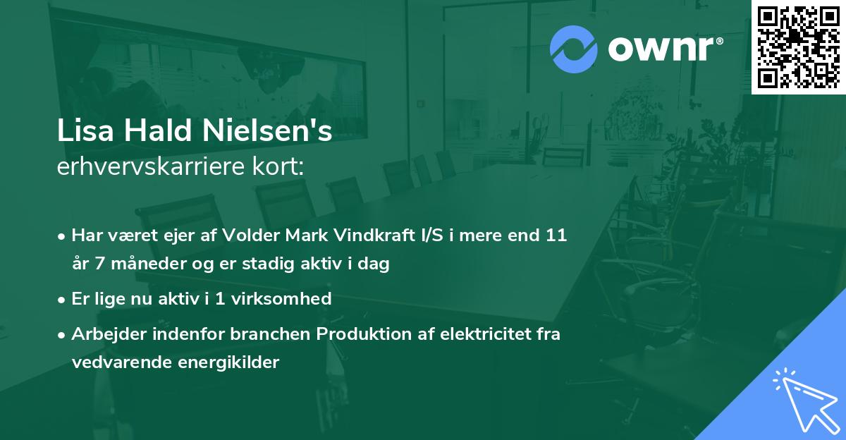 Lisa Hald Nielsen's erhvervskarriere kort