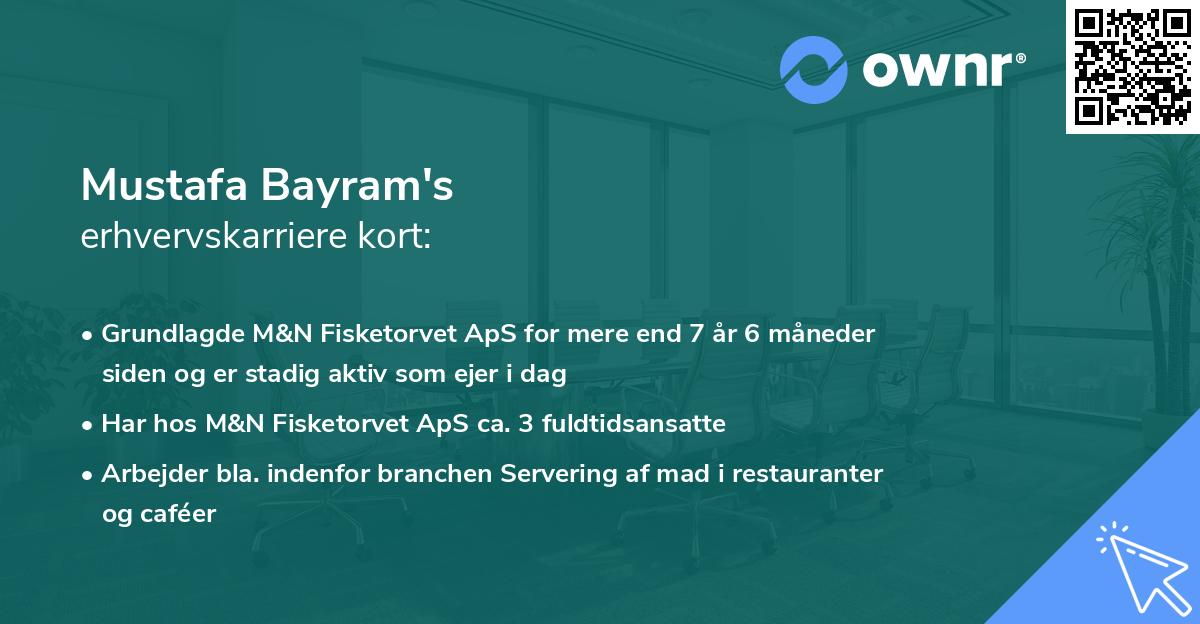 Mustafa Bayram's erhvervskarriere kort