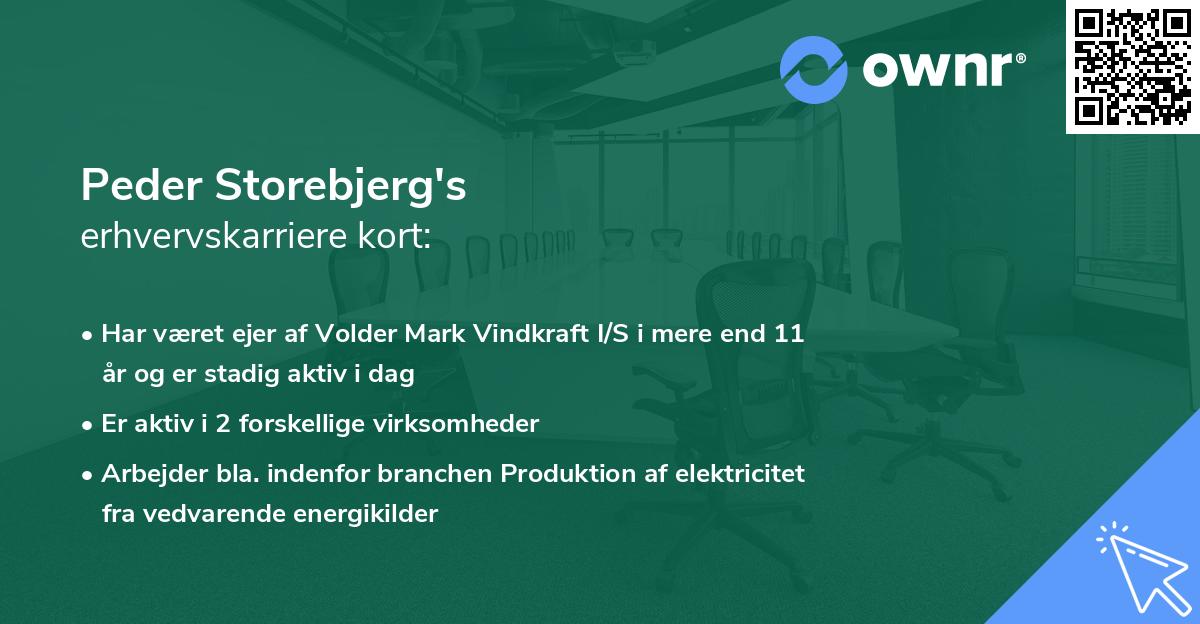 Peder Storebjerg's erhvervskarriere kort