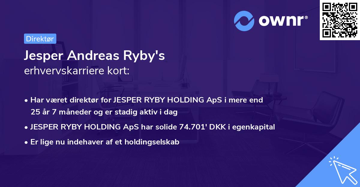 Jesper Andreas Ryby's erhvervskarriere kort