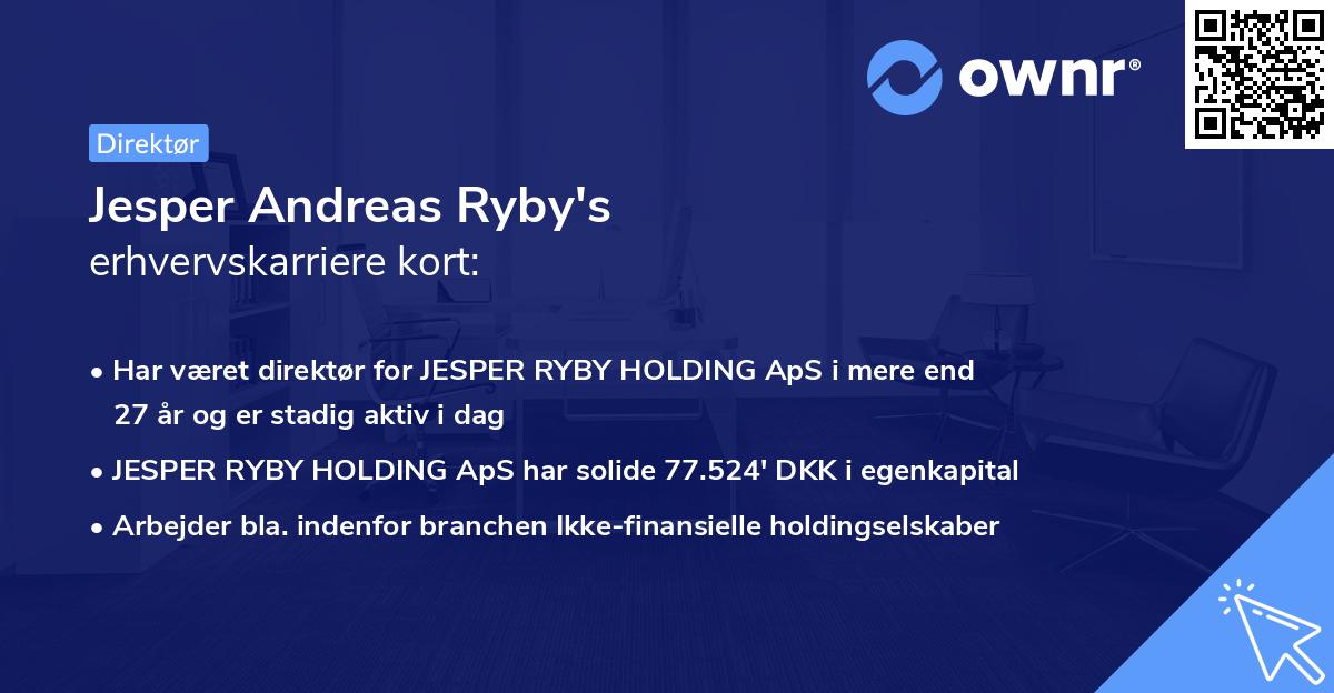 Jesper Andreas Ryby's erhvervskarriere kort