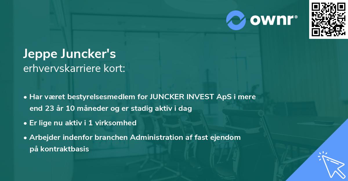 Jeppe Juncker's erhvervskarriere kort