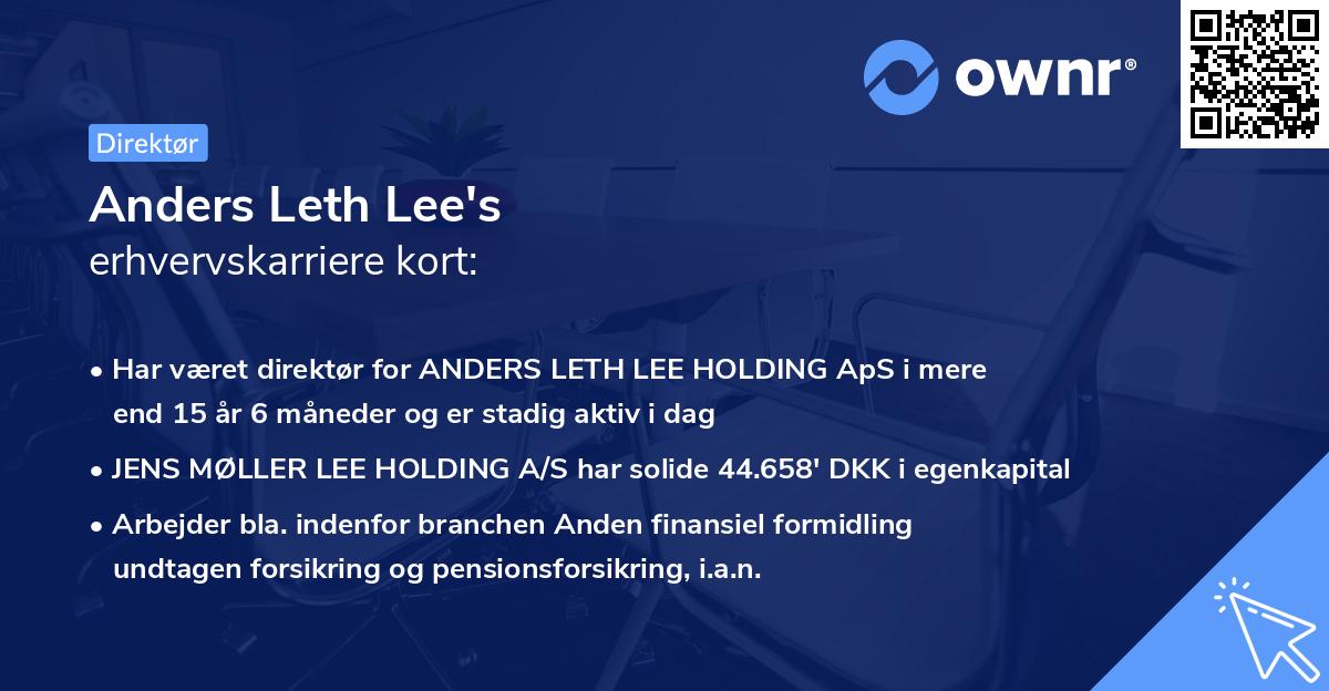 Anders Leth Lee's erhvervskarriere kort