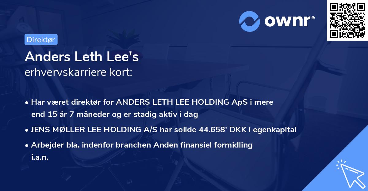 Anders Leth Lee's erhvervskarriere kort