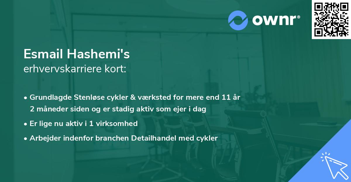Esmail Hashemi's erhvervskarriere kort