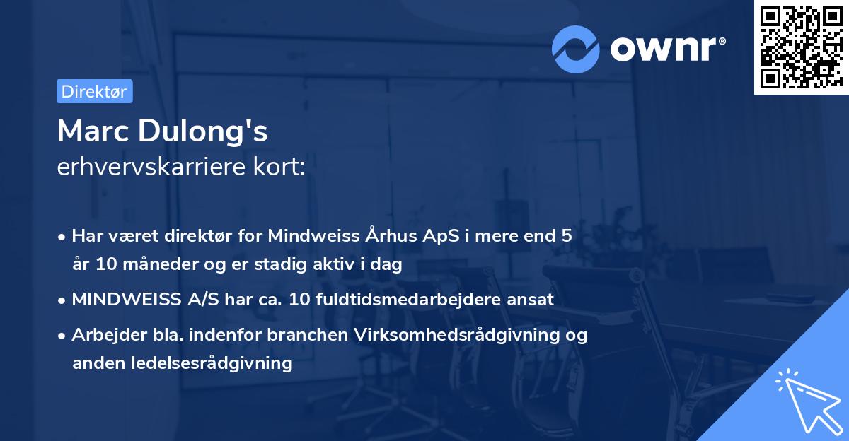 Marc Dulong's erhvervskarriere kort