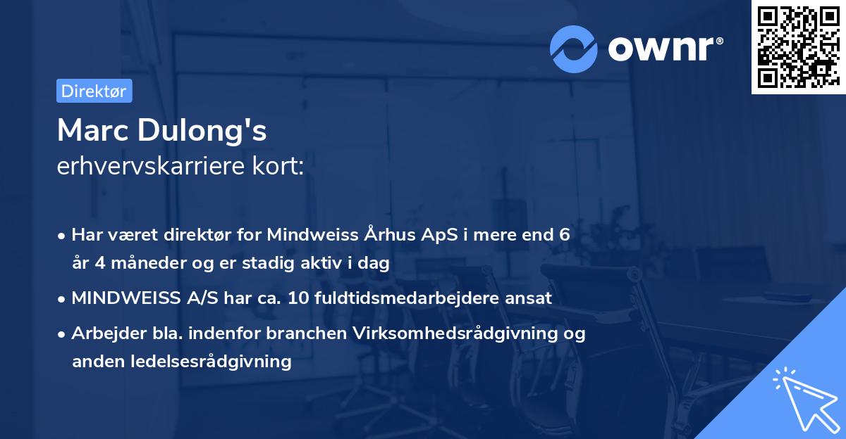 Marc Dulong's erhvervskarriere kort