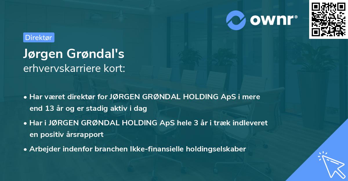 Jørgen Grøndal's erhvervskarriere kort