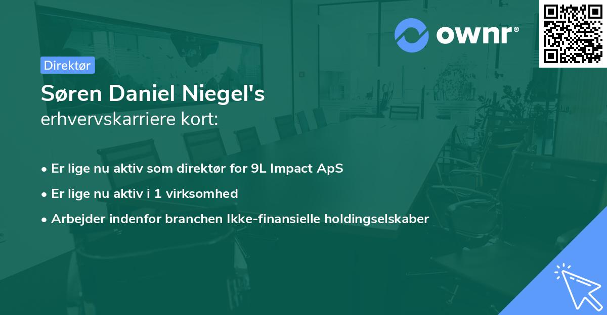 Søren Daniel Niegel's erhvervskarriere kort