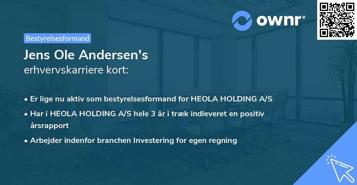 Jens Ole Andersen's erhvervskarriere kort