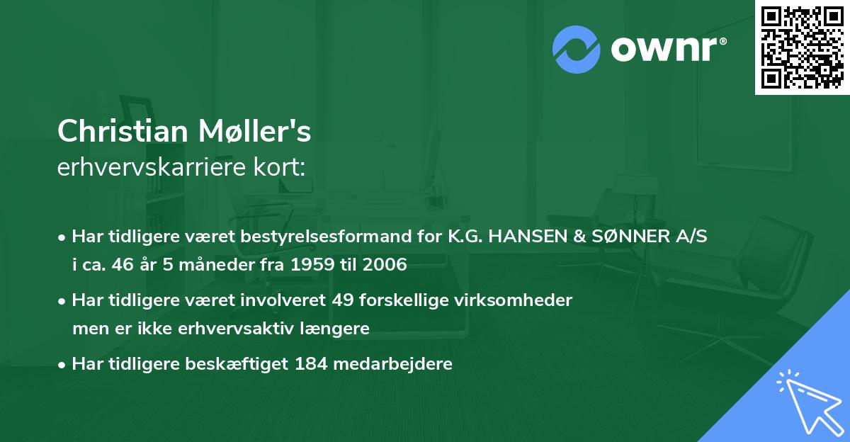 Christian Møller's erhvervskarriere kort