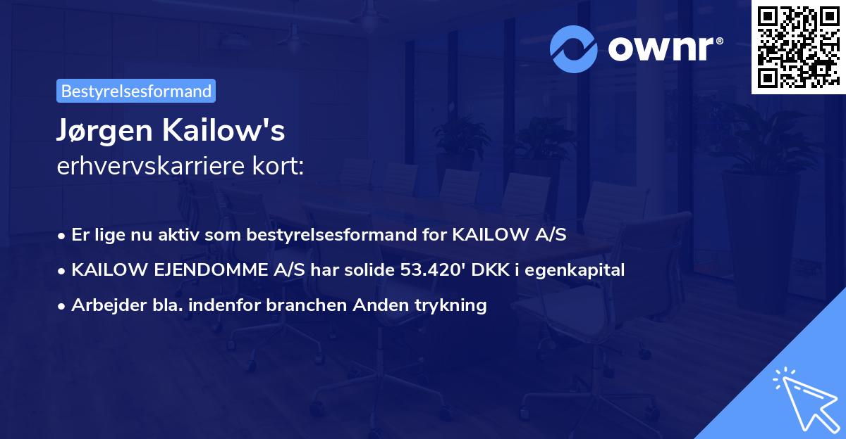 Jørgen Kailow's erhvervskarriere kort