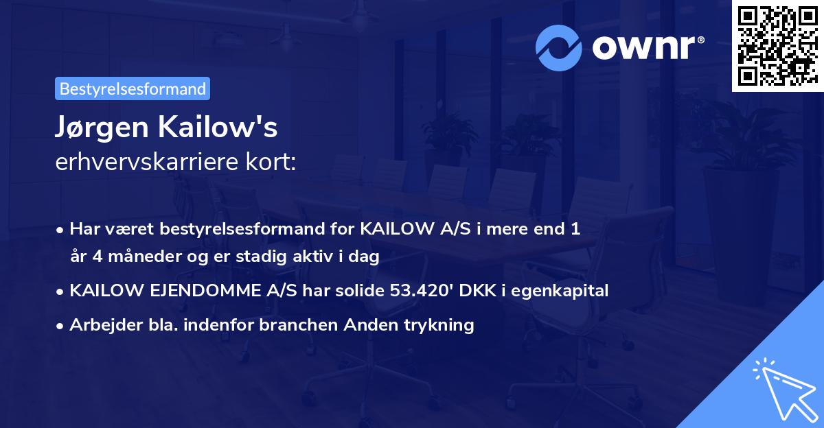Jørgen Kailow's erhvervskarriere kort