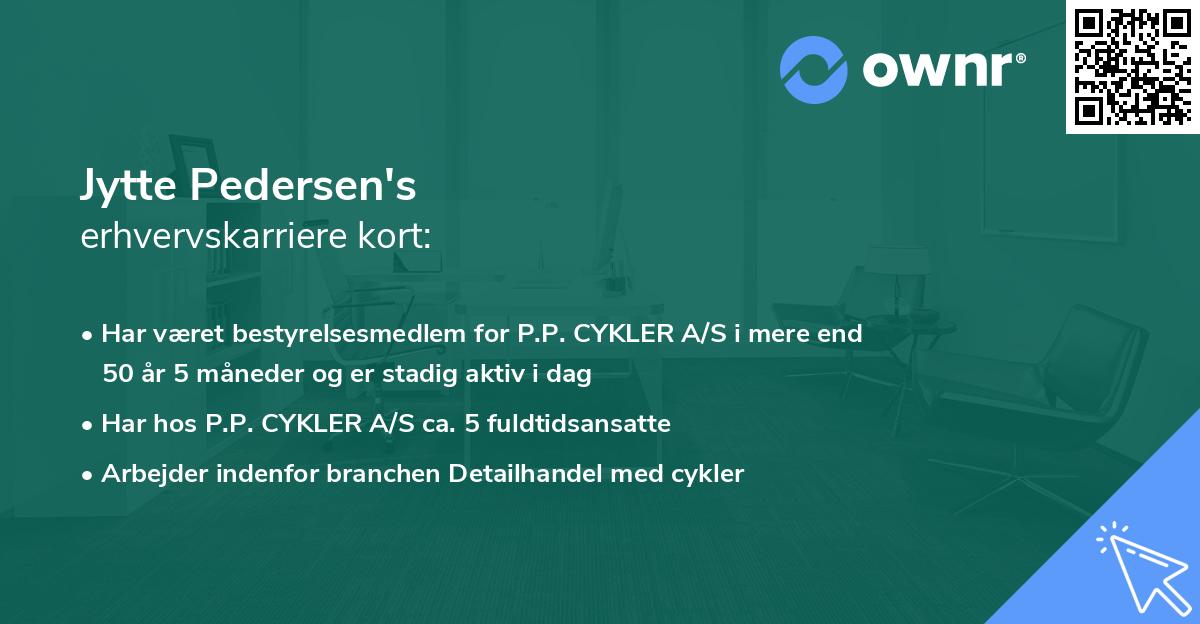 Jytte Pedersen's erhvervskarriere kort