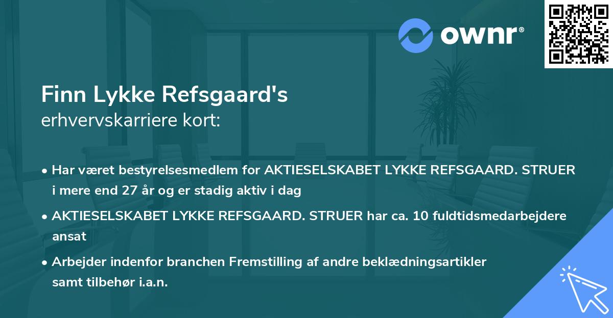 Finn Lykke Refsgaard's erhvervskarriere kort