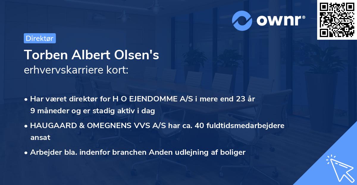Torben Albert Olsen's erhvervskarriere kort
