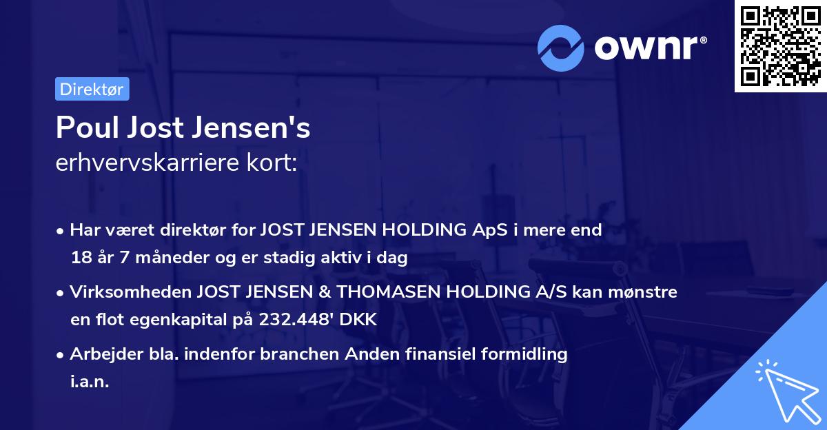 Poul Jost Jensen's erhvervskarriere kort
