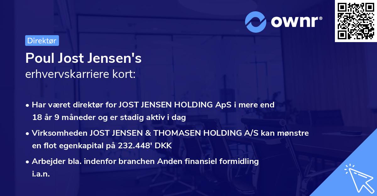 Poul Jost Jensen's erhvervskarriere kort