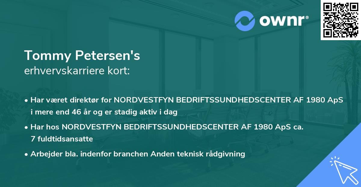 Tommy Petersen's erhvervskarriere kort