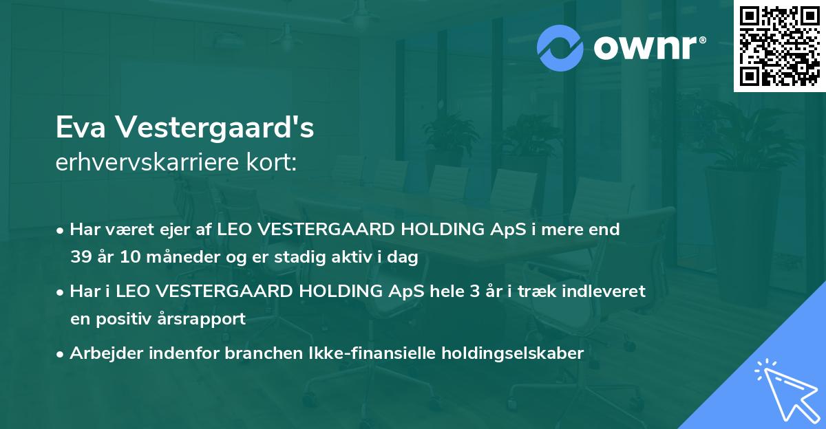 Eva Vestergaard's erhvervskarriere kort