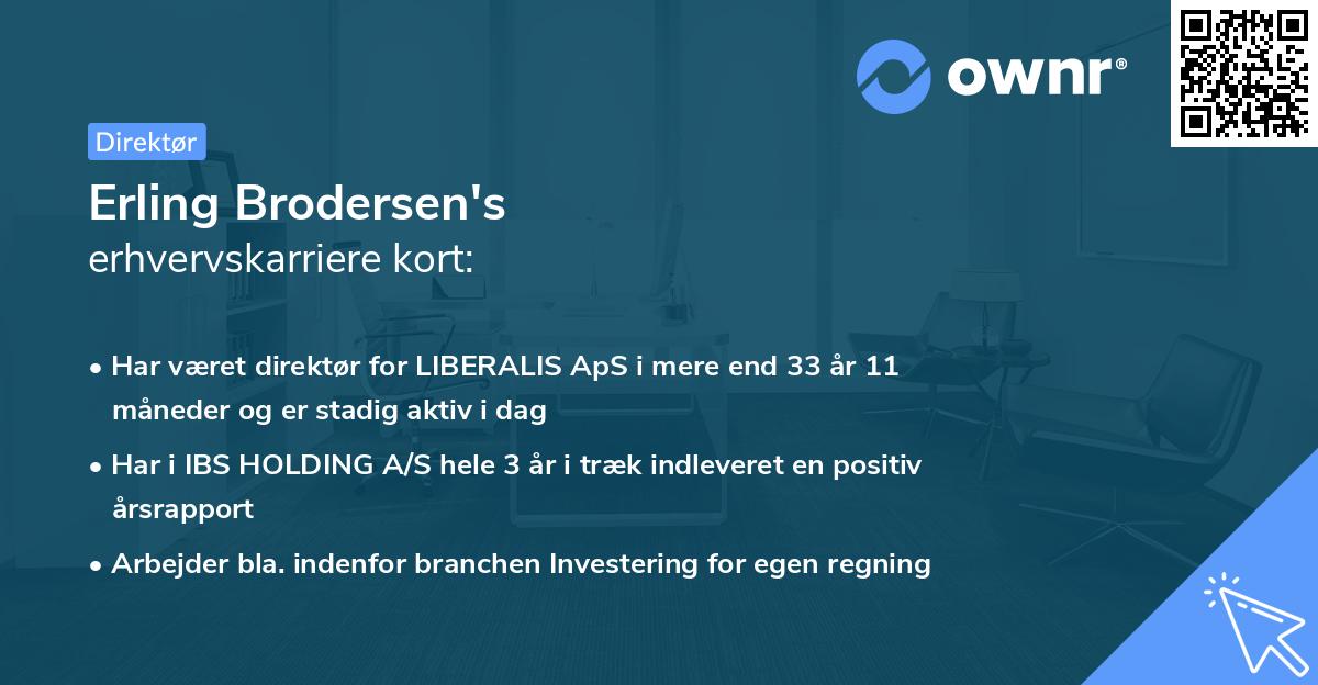 Erling Brodersen's erhvervskarriere kort