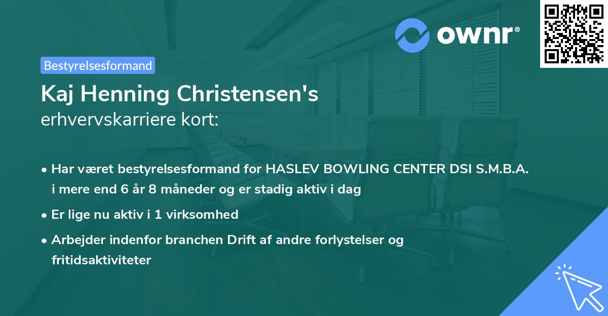 Kaj Henning Christensen's erhvervskarriere kort