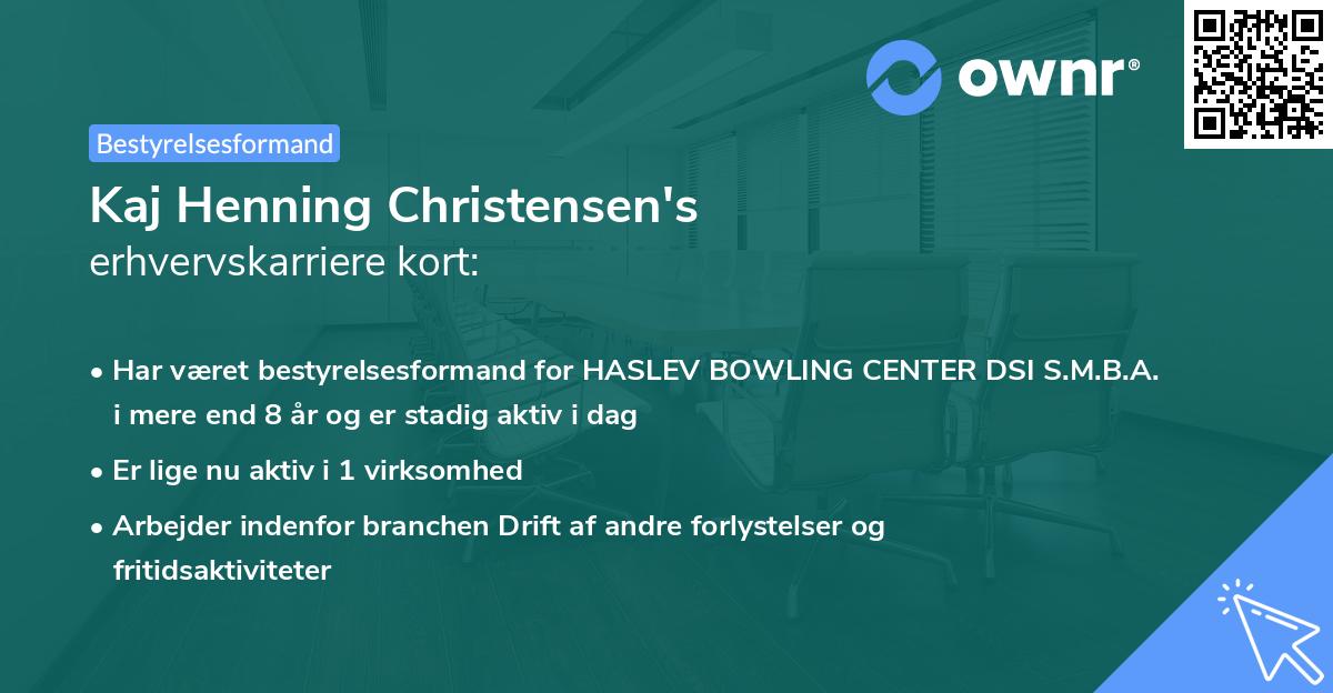 Kaj Henning Christensen's erhvervskarriere kort