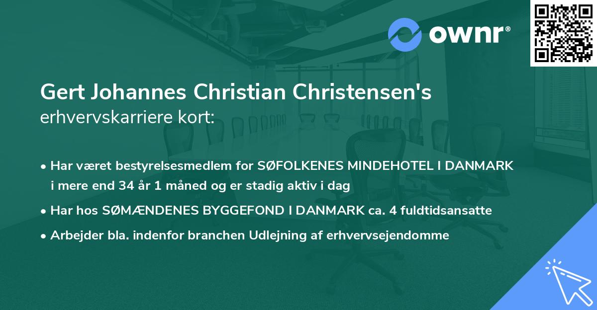 Gert Johannes Christian Christensen's erhvervskarriere kort