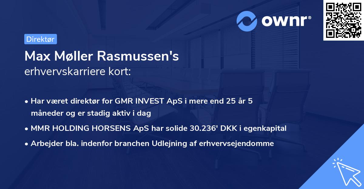 Max Møller Rasmussen's erhvervskarriere kort
