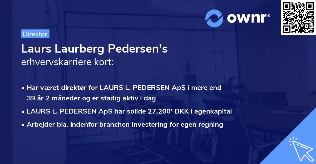 Laurs Laurberg Pedersen's erhvervskarriere kort