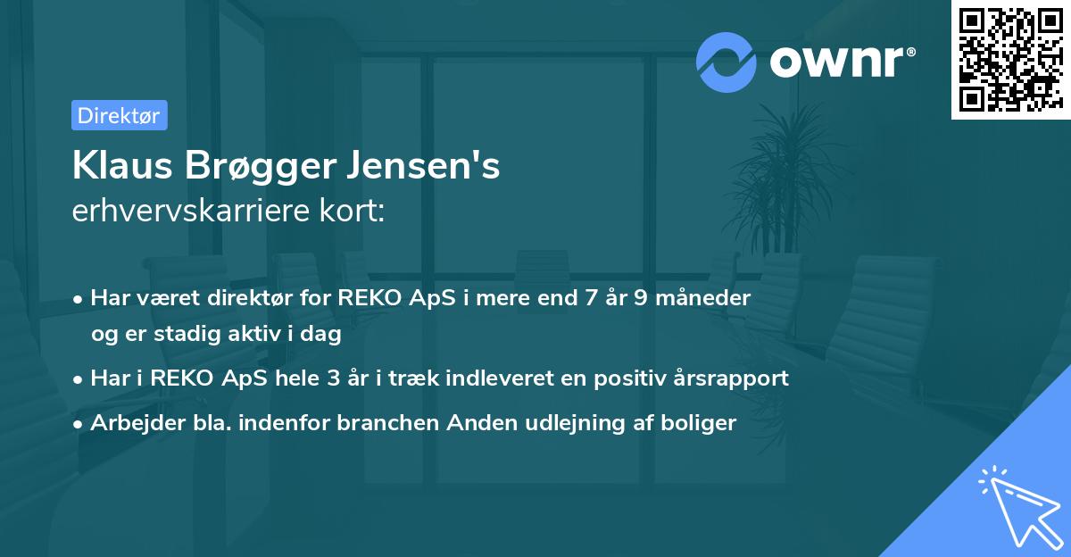 Klaus Brøgger Jensen's erhvervskarriere kort