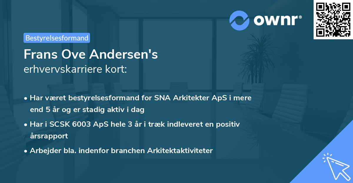 Frans Ove Andersen's erhvervskarriere kort