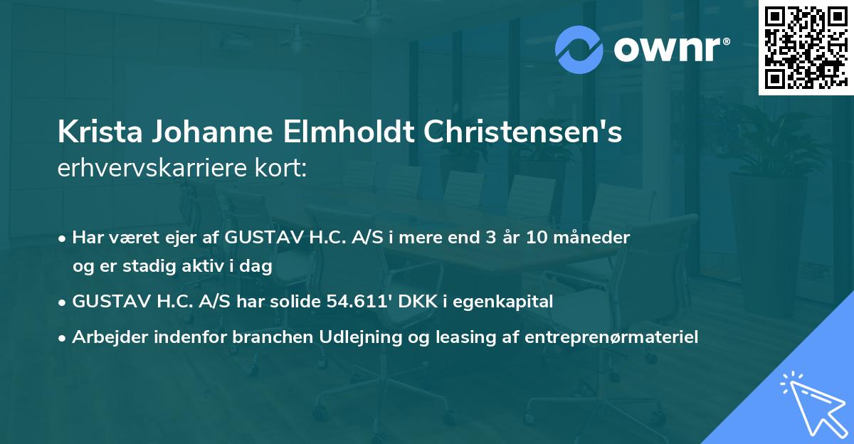 Krista Johanne Elmholdt Christensen's erhvervskarriere kort