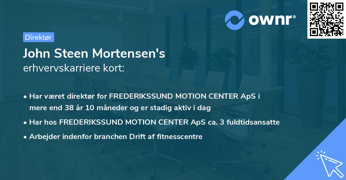 John Steen Mortensen's erhvervskarriere kort