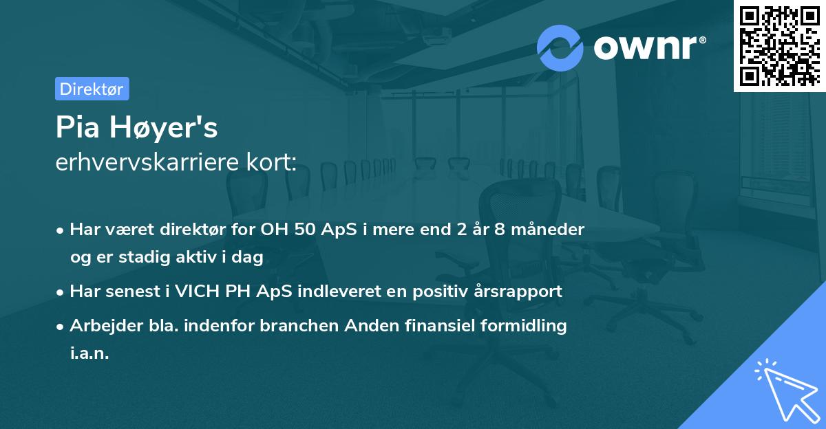 Pia Høyer's erhvervskarriere kort