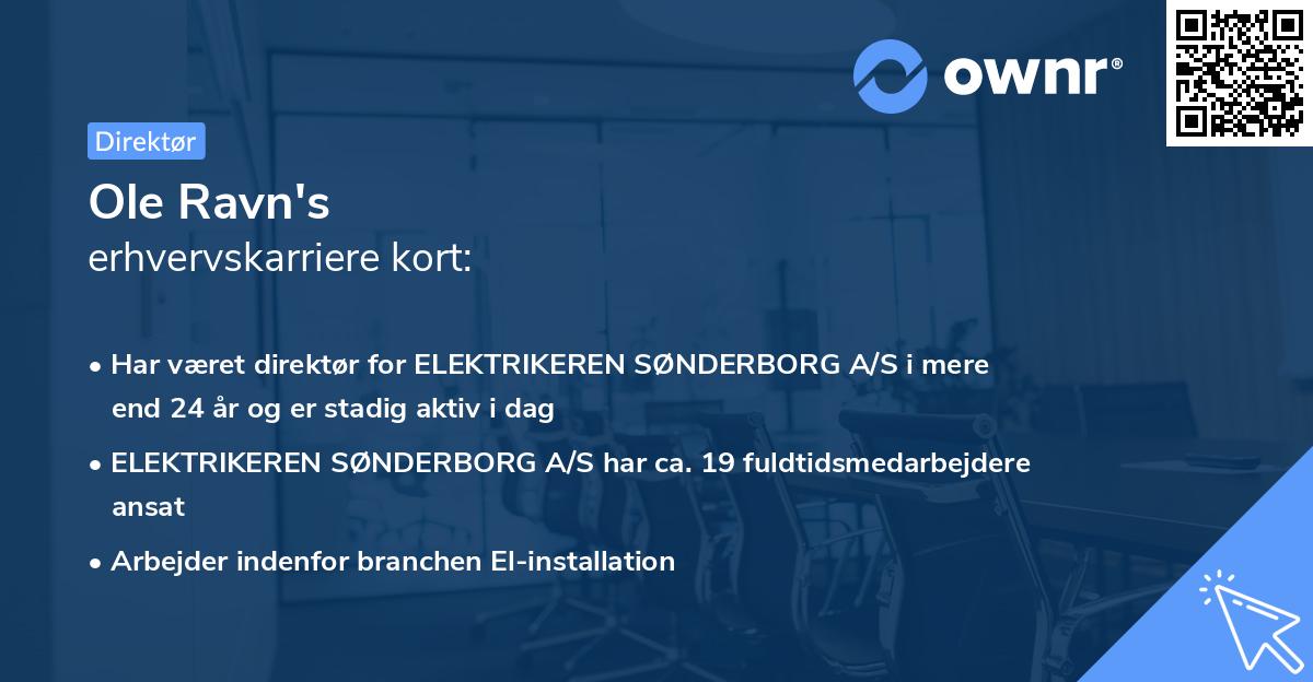 Ole Ravn's erhvervskarriere kort