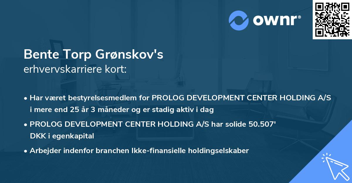 Bente Torp Grønskov's erhvervskarriere kort