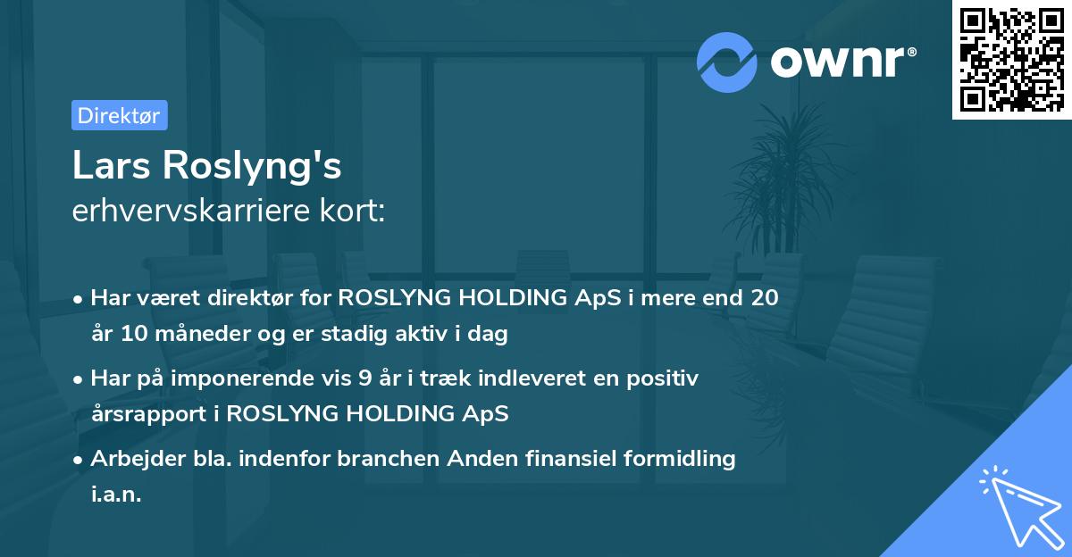 Lars Roslyng's erhvervskarriere kort
