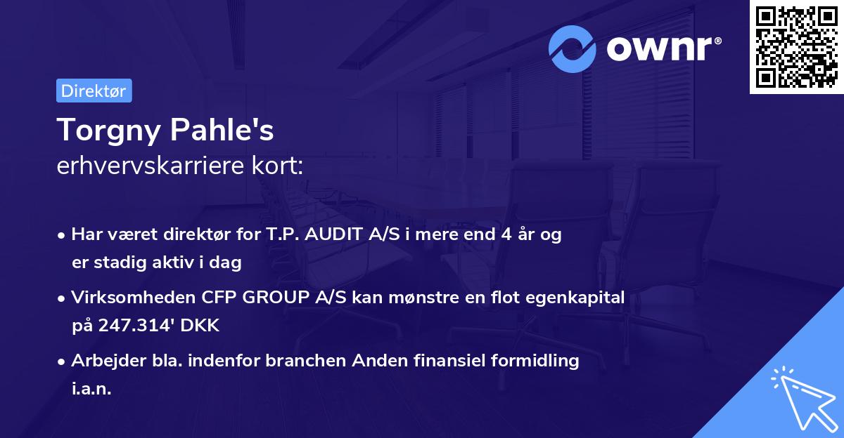 Torgny Pahle's erhvervskarriere kort
