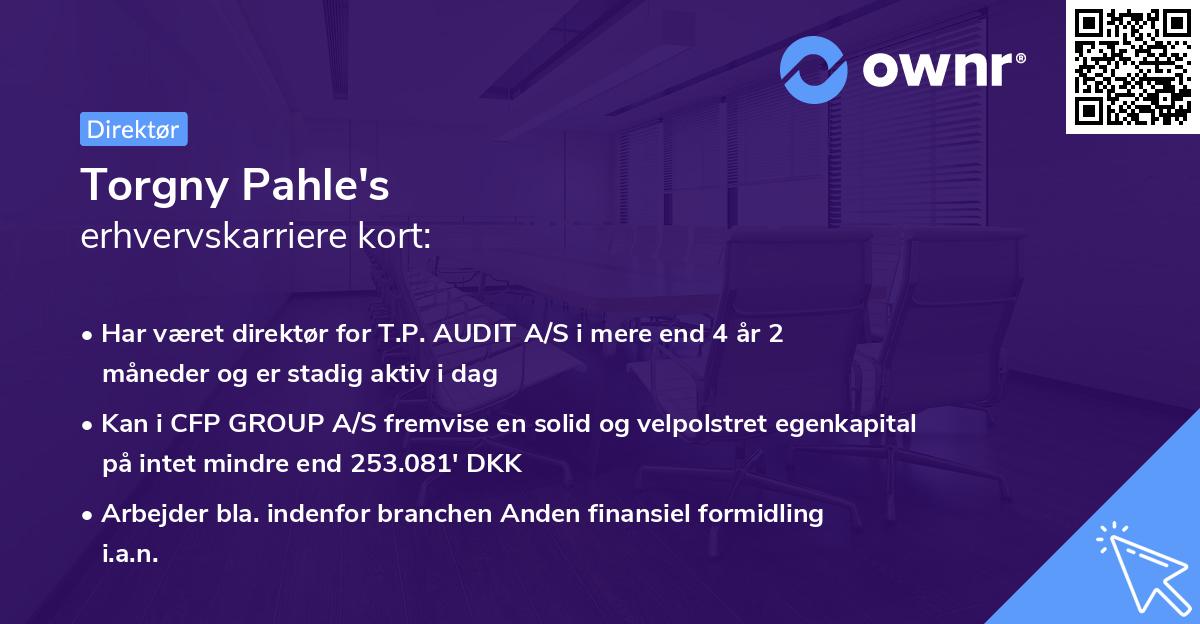 Torgny Pahle's erhvervskarriere kort