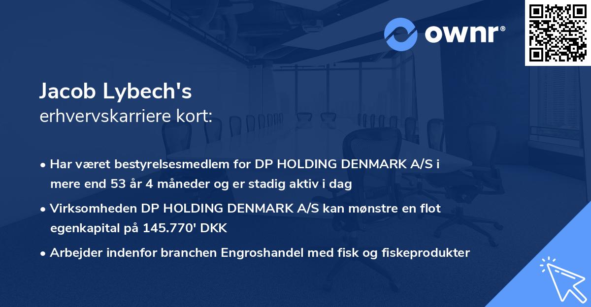 Jacob Lybech's erhvervskarriere kort