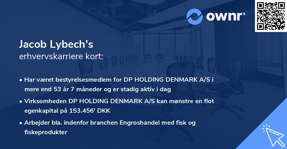 Jacob Lybech's erhvervskarriere kort
