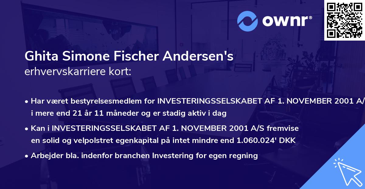 Ghita Simone Fischer Andersen's erhvervskarriere kort