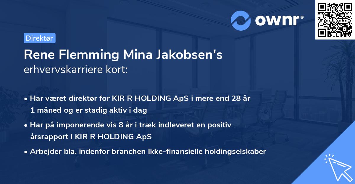 Rene Flemming Mina Jakobsen's erhvervskarriere kort